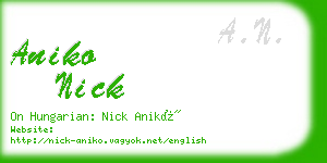 aniko nick business card